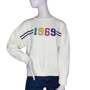 Gap Original 1969 Sweatshirt Size XS Big Spell-out Multicolor Logo Crew Neck
